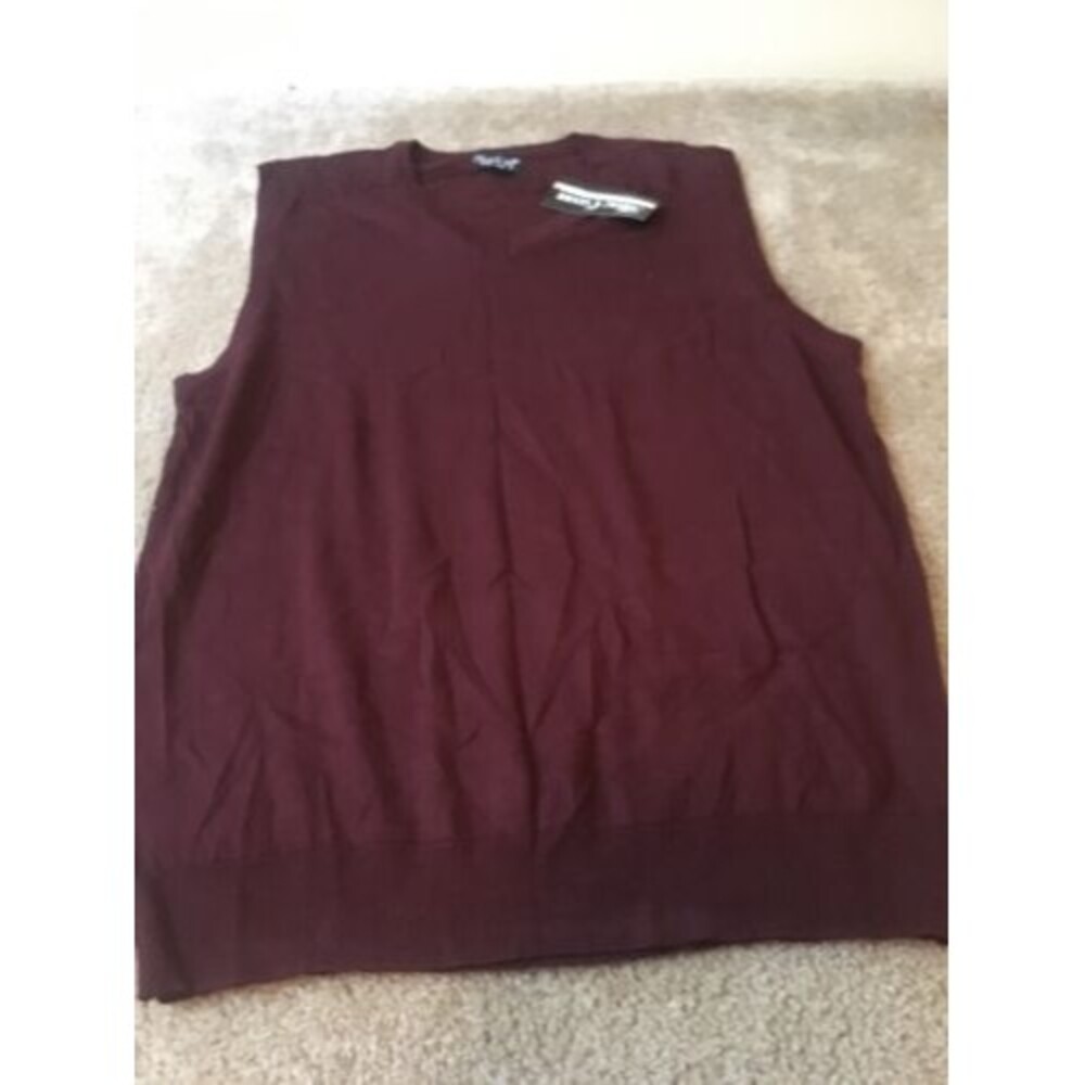 Blue Ocean Men's Sweater Vest Size XL Burgundy